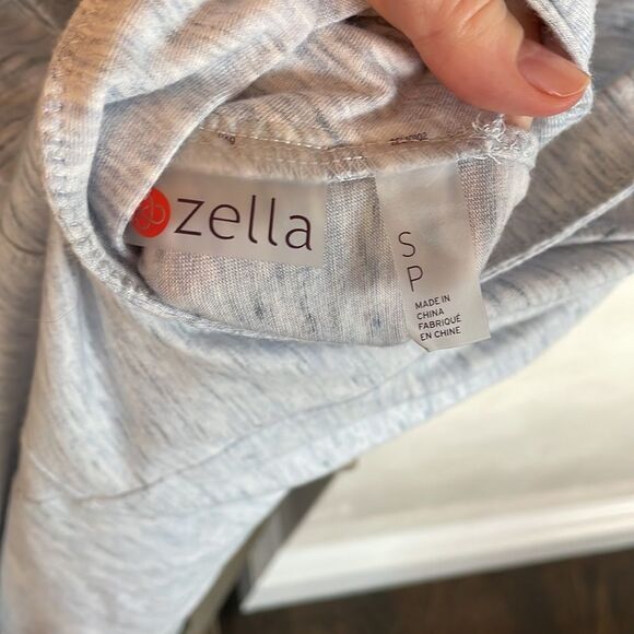 Zella shirt grey size small petite long cotton short sleeve - Picture 11 of 12